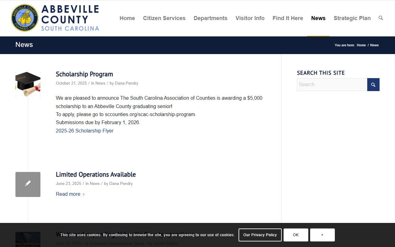 Abbeville County court dockets county news notices