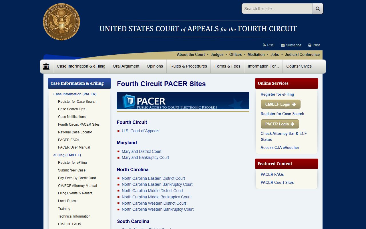 Abbeville County Circuit Court federal appellate PACER contrast