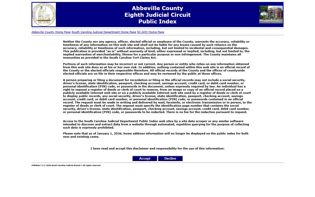 Abbeville County court records Public Index search