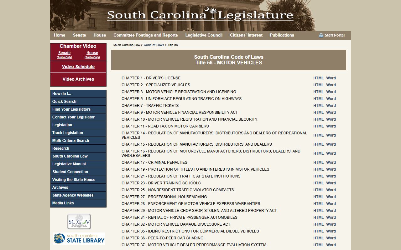 Abbeville County traffic court records South Carolina Title 56 motor vehicle statutes